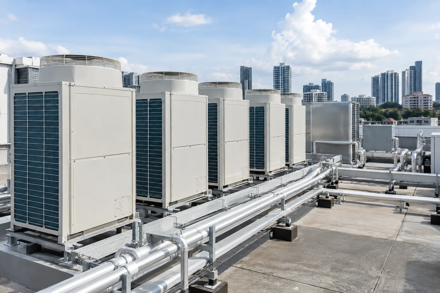 Rooftop ACMV installation in Singapore